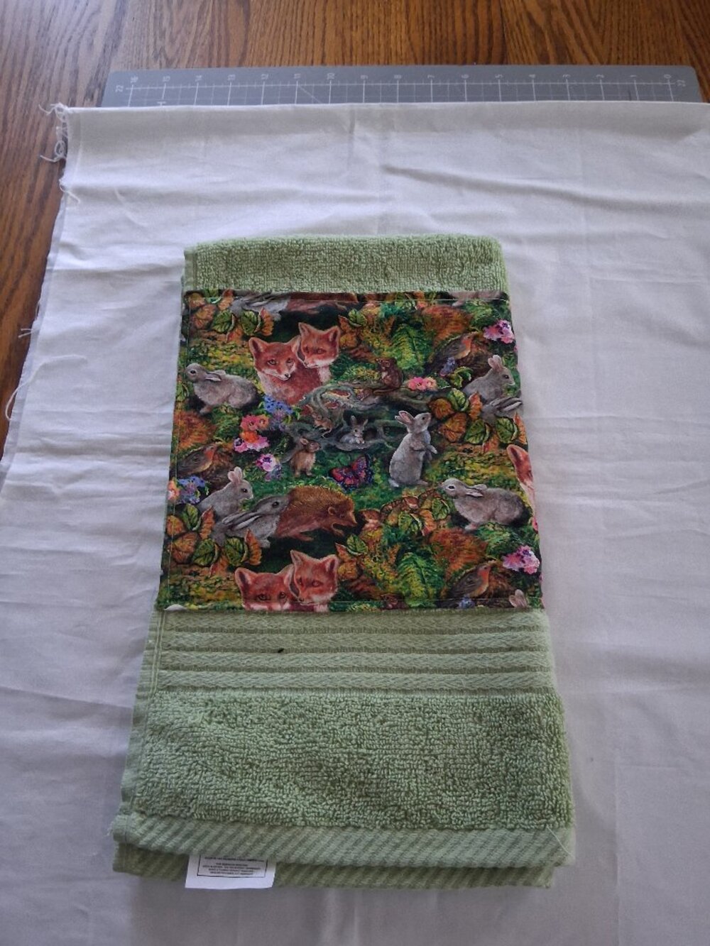 Quilted Woodland Animal Hand Towel